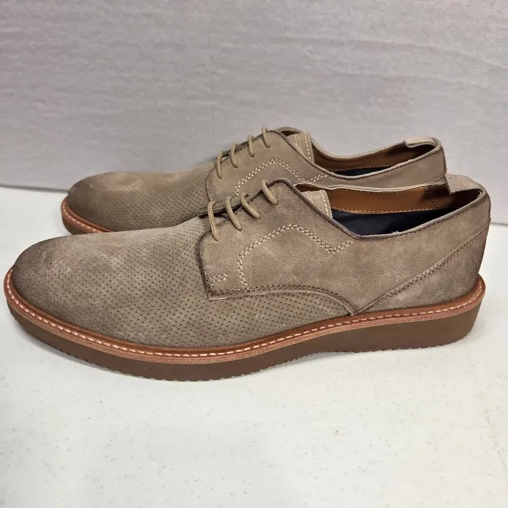 Steve Madden Voyagee Suede Oxford Shoes Beige Lace Up Mens Size 13D Casual NWOT